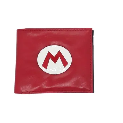 Billetera Roja Mario Bros Logo Distintivo