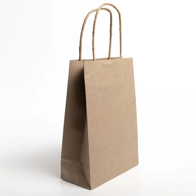 Bolsa de papel kraft con asas de cuerda natural