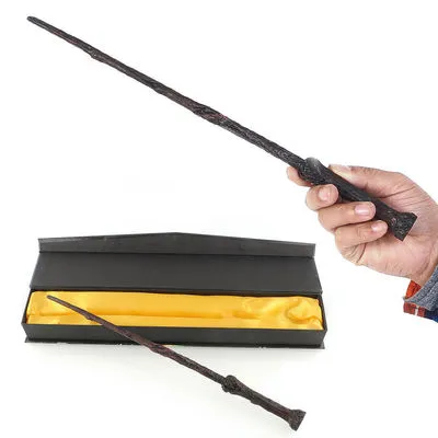 Varita mágica de Harry Potter con caja negra y dorada