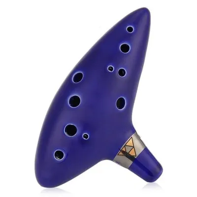 Ocarina azul The Legend of Zelda con detalles dorados