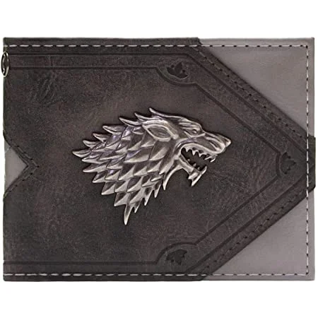 Billetera Casa Stark Juego de Tronos Lobo Metalizado