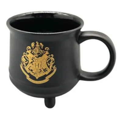 Mug caldero Hogwarts Harry Potter con logo dorado