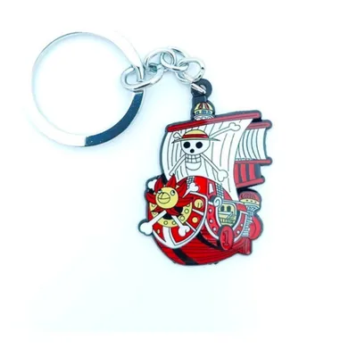 Llavero Barco Mil Soles One Piece con calavera y timón rojo