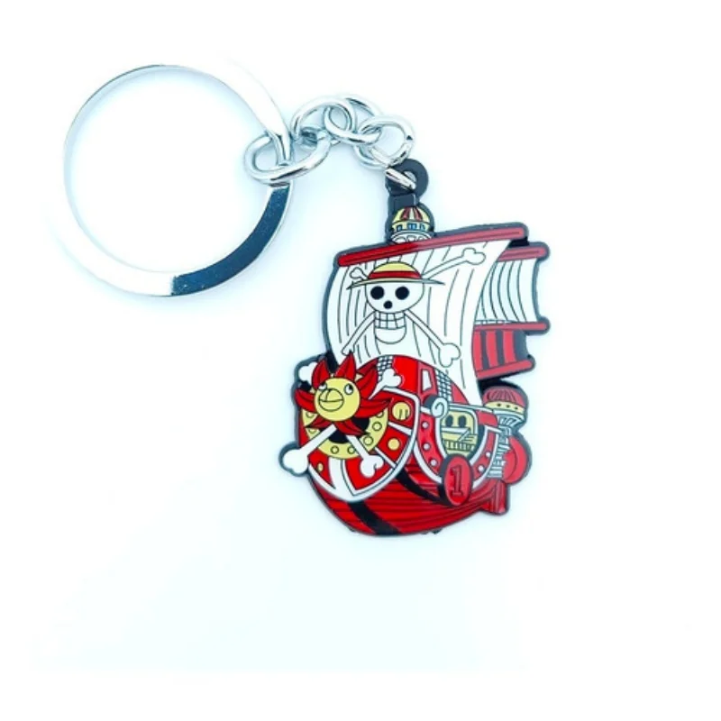 Llavero Barco Mil Soles One Piece con calavera y timón rojo