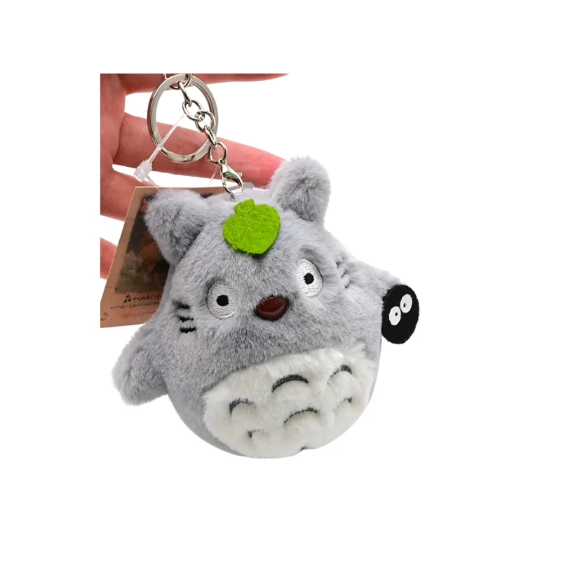 Llavero peluche Totoro gris con cadena metálica