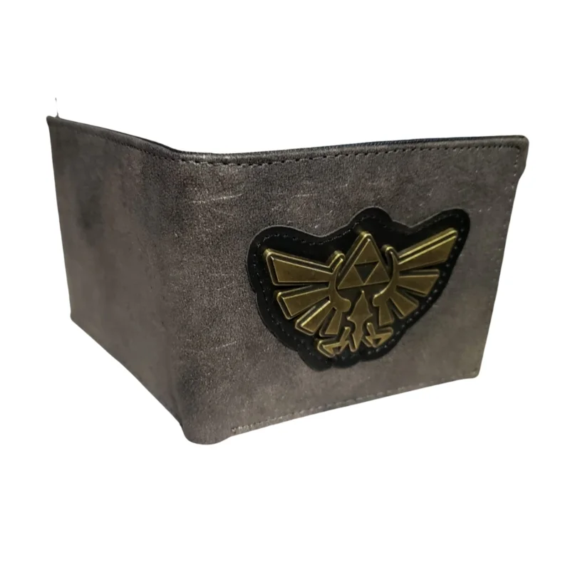 Billetera gris con Escudo Trifuerza dorado de The Legend of Zelda