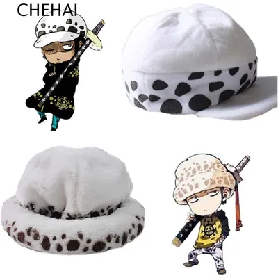 Gorro Trafalgar Law One Piece blanco con manchas negras