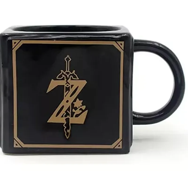 Mug negro The Legend of Zelda con símbolo dorado