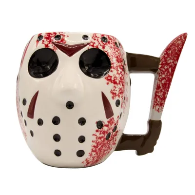 Mug Jason Voorhees Viernes 13 con máscara y salpicaduras de sangre
