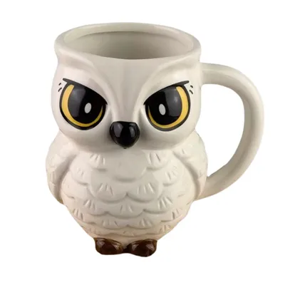 Taza Hedwig blanca con ojos amarillos de Harry Potter