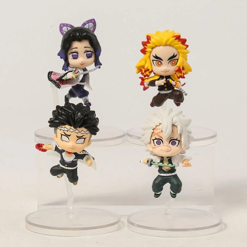 Set 4 figuras Kimetsu no Yaiba con Rengoku, Himejima, Sanemi y Shinobu