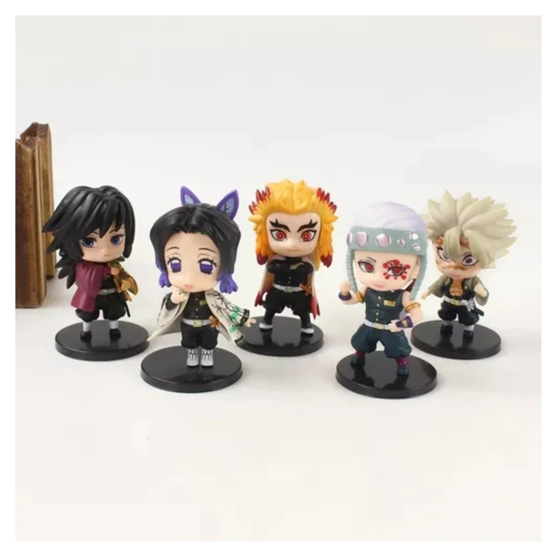 Set de 5 figuras Demon Slayer Kimetsu no Yaiba en estilo chibi