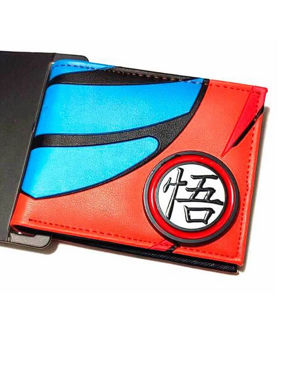 Billetera Dragon Ball roja y azul con kanji
