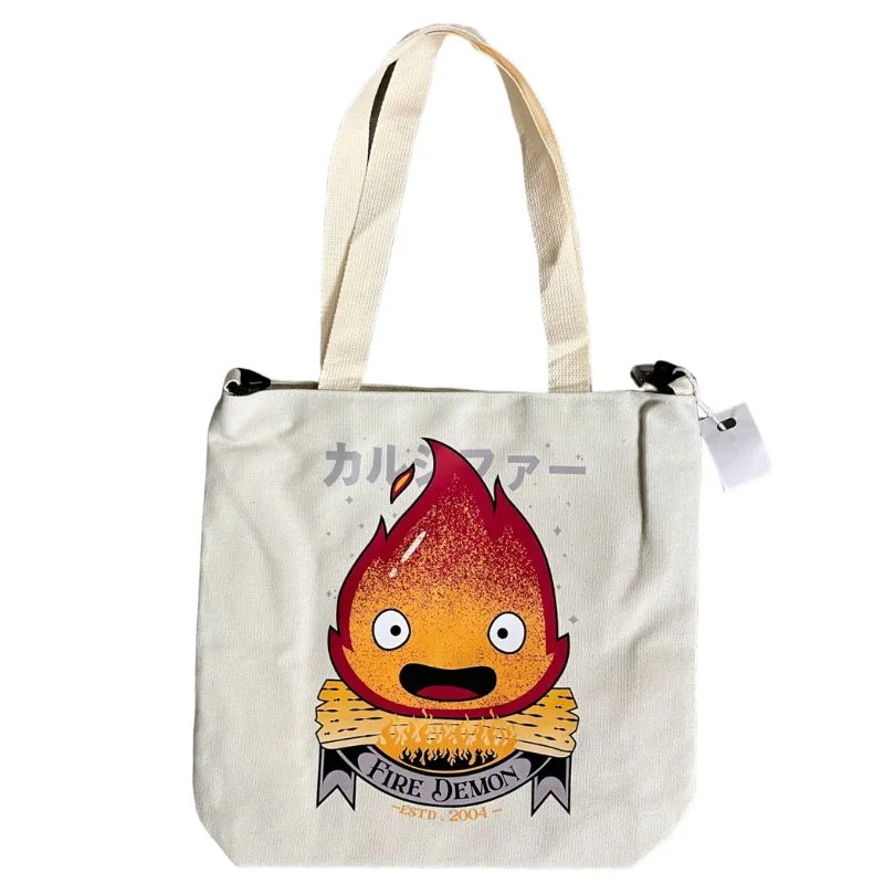 Bolso tote Calcifer demonio del fuego Studio Ghibli