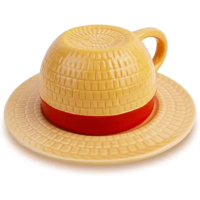 Taza con forma de sombrero de paja de Luffy de One Piece
