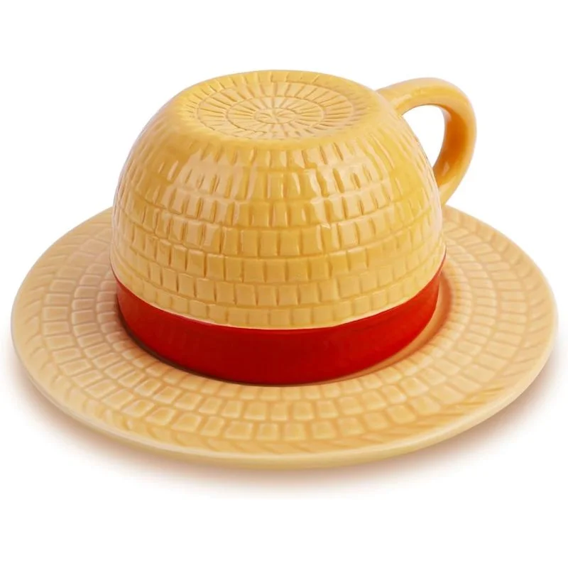 Taza con forma de sombrero de paja de Luffy de One Piece