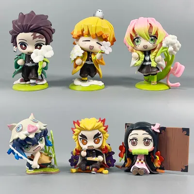Figuras Kimetsu no Yaiba personajes principales estilo chibi