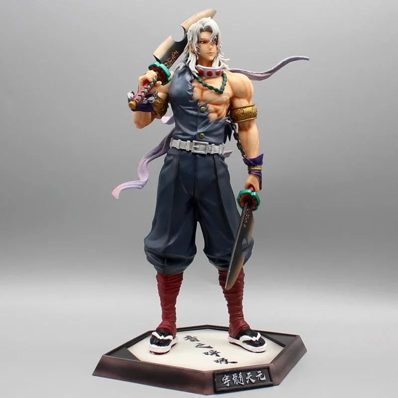 Estatuilla Tengen Uzui Kimetsu no Yaiba con espada y base