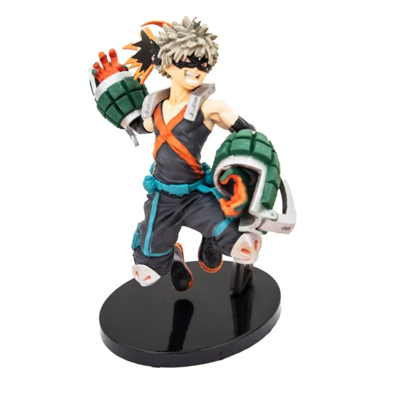 Figura Bakugo My Hero Academy en pose de pelea con explosivos