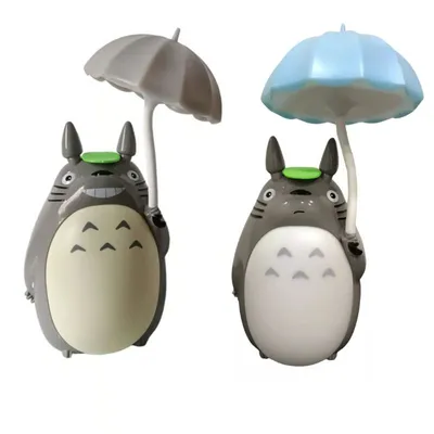 Lámpara Totoro Studio Ghibli con sombrilla azul