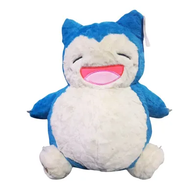 Peluche Snorlax azul y blanco sonriendo de Pokémon