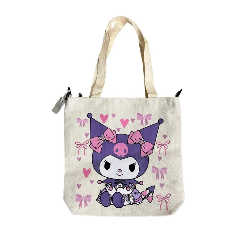 Bolso tote Kuromi Sanrio con moños y corazones