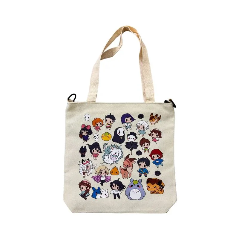 Bolso tote bag Studio Ghibli con personajes animados coloridos