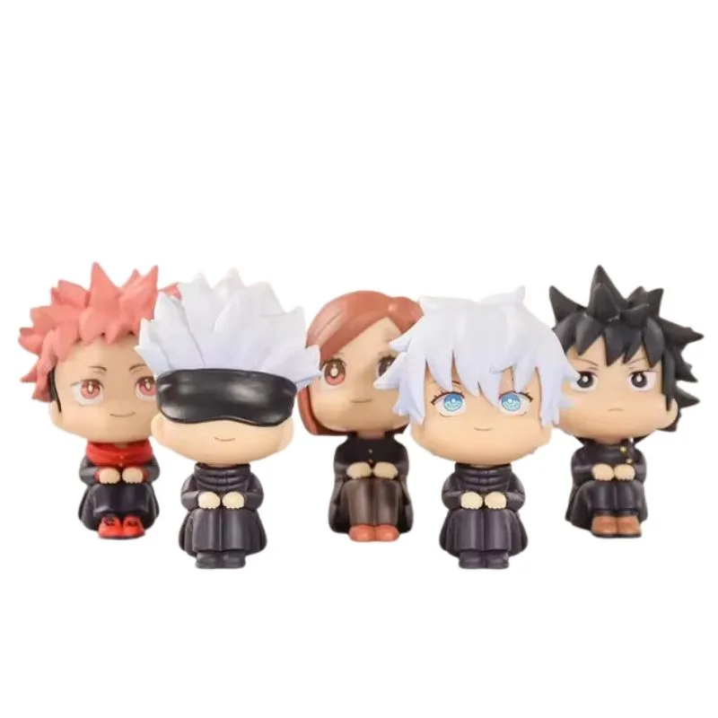 Set de 5 figuras chibi Jujutsu Kaisen sentadas