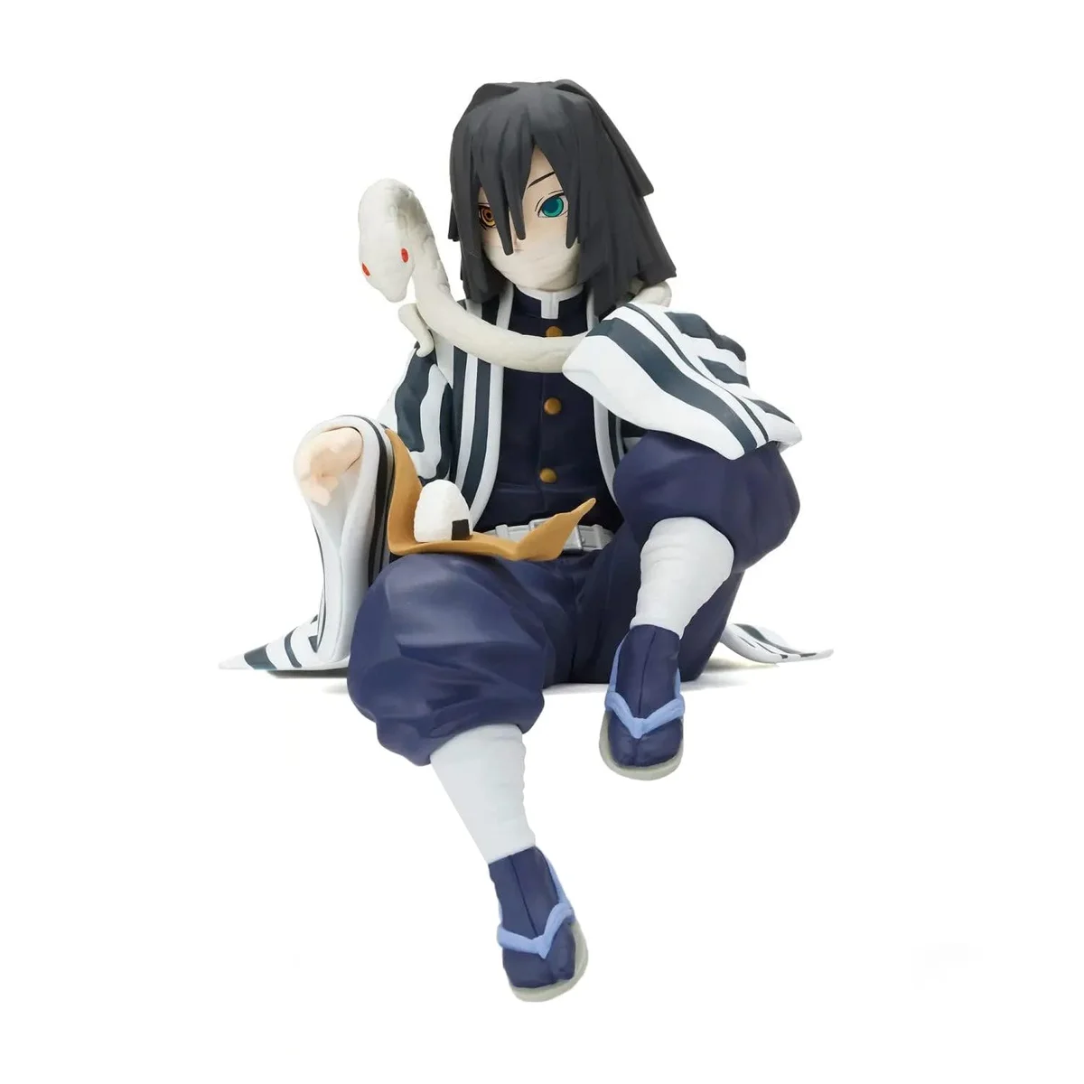 Figura Obanai Iguro de Kimetsu no Yaiba comiendo con su serpiente