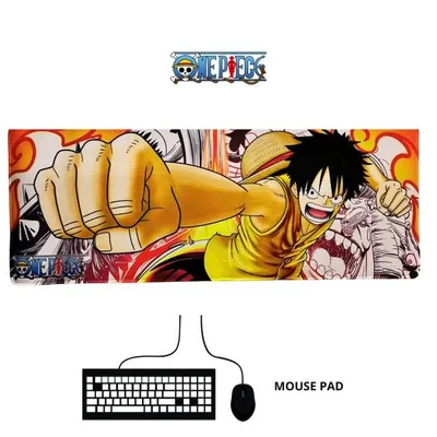Tapete de ratón Monkey D. Luffy One Piece grande con puño de goma