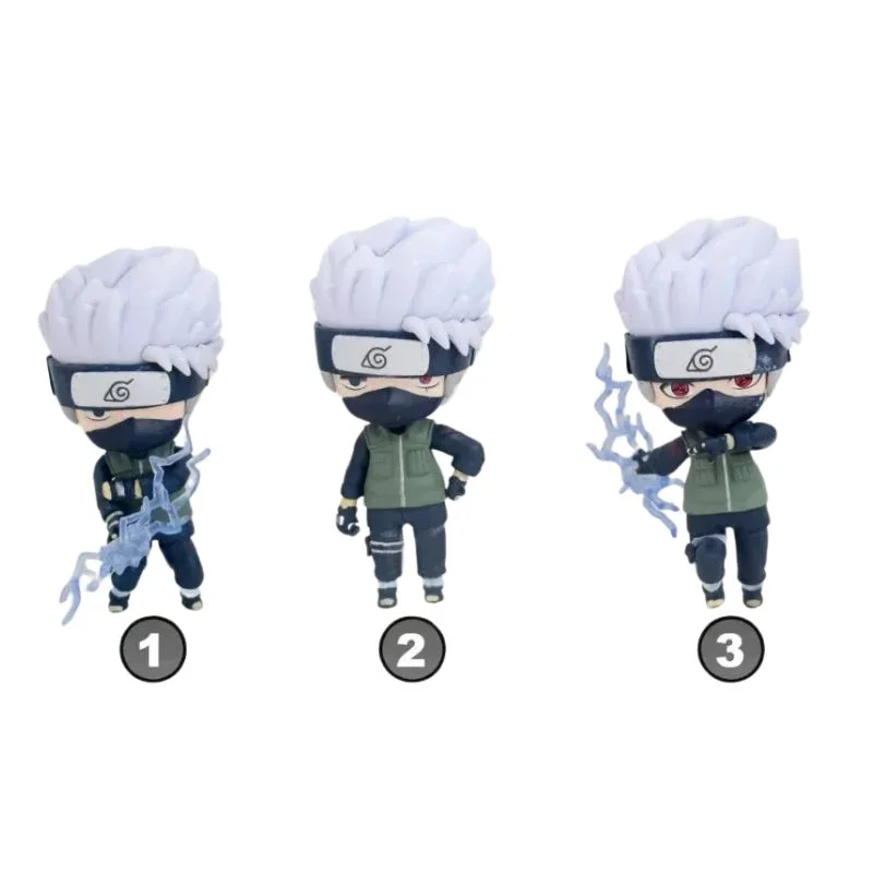 Figura Kakashi Naruto - Estilo chibi con pelo blanco y banda ninja