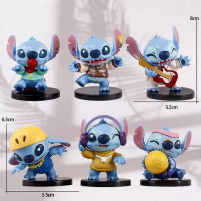 Figuras Stitch Disney en diferentes poses y accesorios