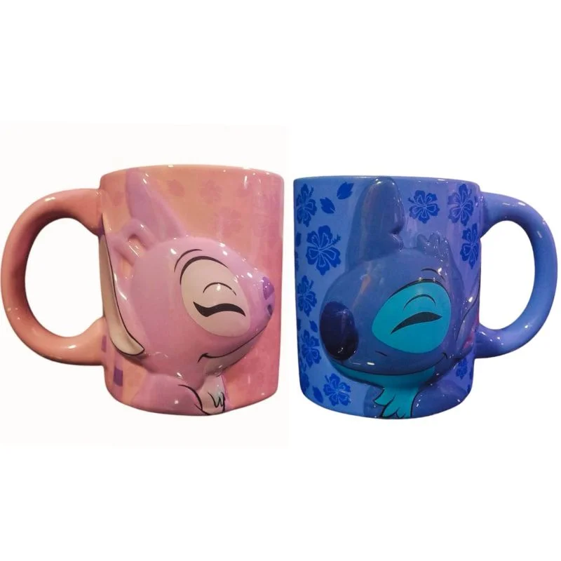 Set de dos mugs Stitch y Angel Lilo & Stitch Disney en 3D