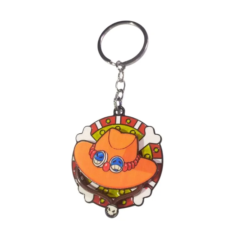 Llavero sombrero paja Ace One Piece con movimiento