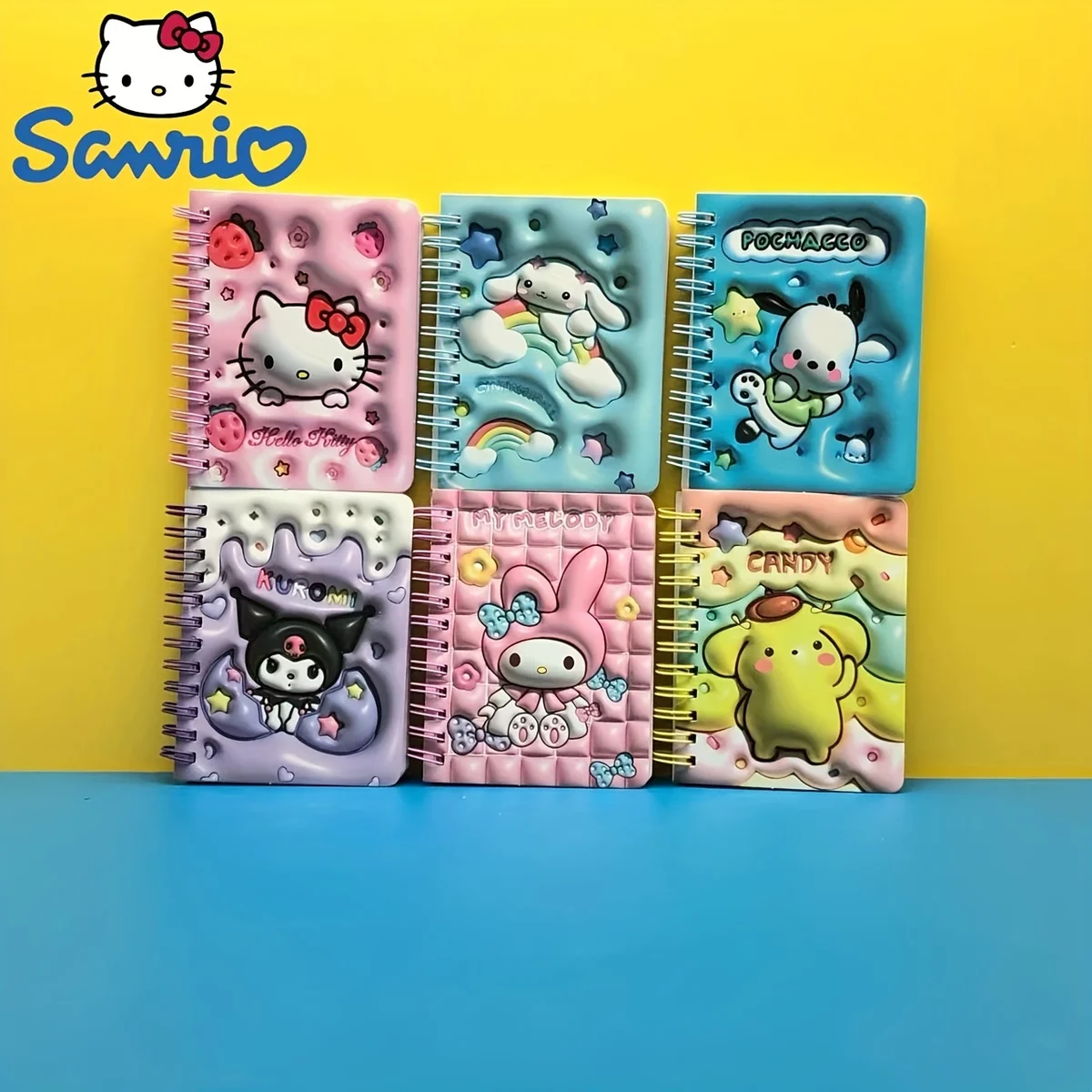 Cuadernos espiral Sanrio Hello Kitty y personajes con diseño 3D en relieve