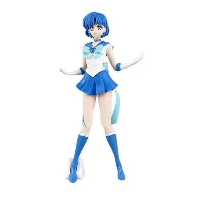 Figura Ami Mizuno Sailor Mercury con uniforme azul y blanco