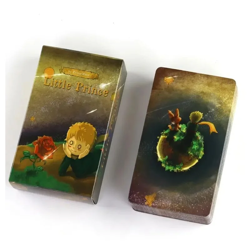 Baraja de Tarot El Principito con ilustraciones del príncipe y su planeta
