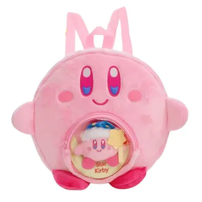 Mochila Kirby rosa con ventana y peluche interior — Nintendo