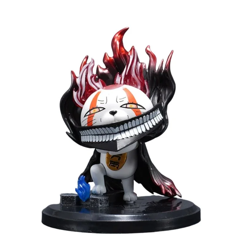 Figura Abuela Turbo Dandadan forma Maneki-Neko con llamas rojas y negras