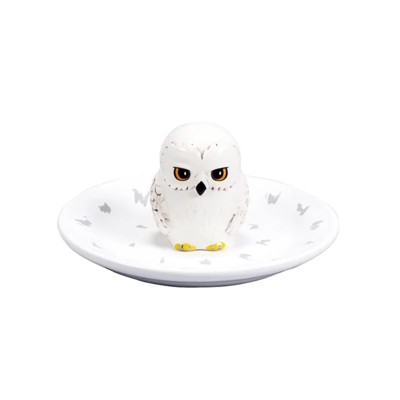 Figura Hedwig con plato blanco Harry Potter