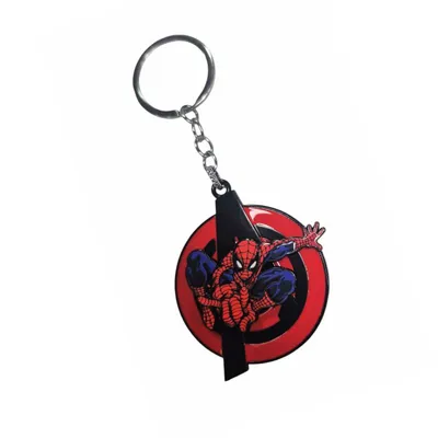Llavero giratorio de Spiderman en rojo y azul Marvel