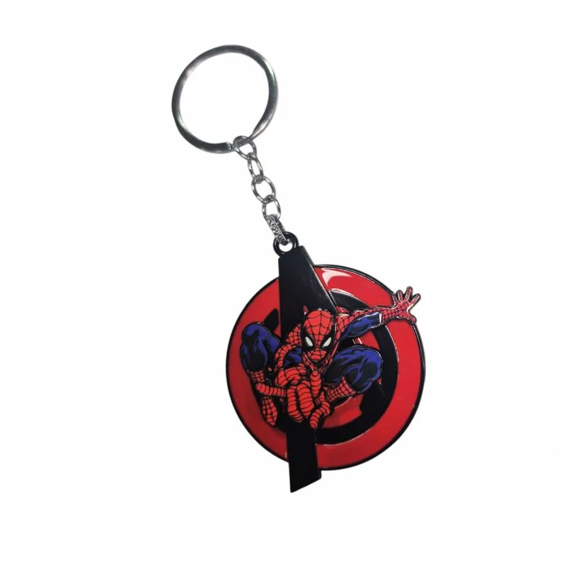 Llavero giratorio de Spiderman en rojo y azul Marvel