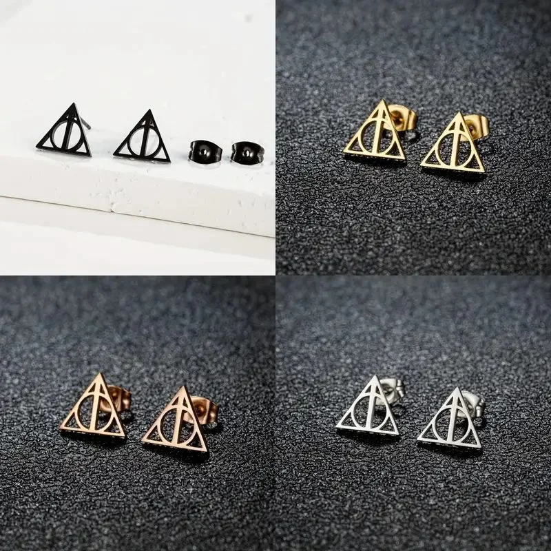 Aretes Las Reliquias de la Muerte en oro y plata — Harry Potter