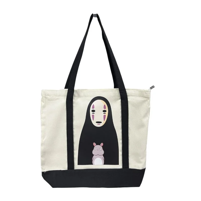 Bolso tote Sin Cara Studio Ghibli con asas negras