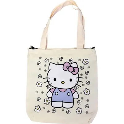 Bolso totebag Hello Kitty flores y lazada rosa