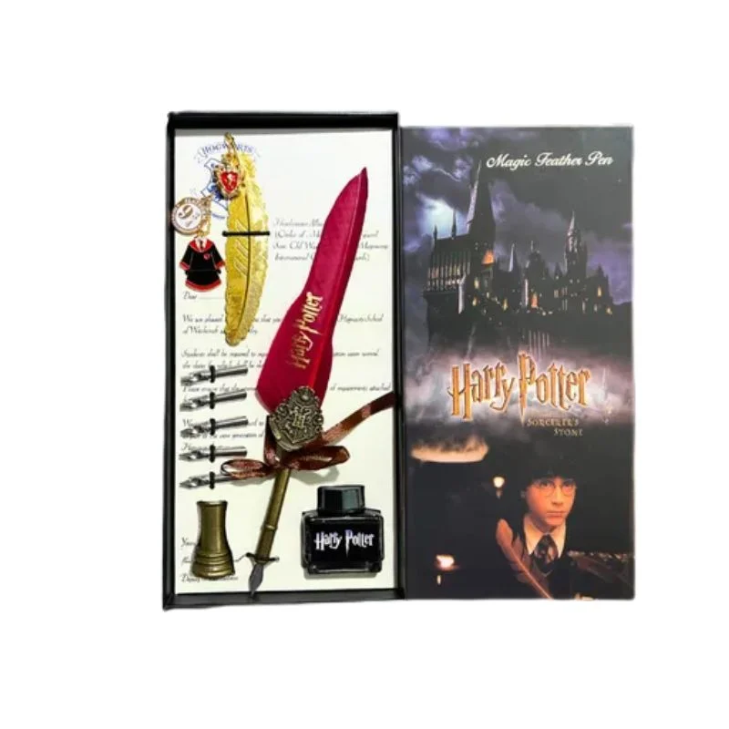 Pluma Gryffindor Harry Potter con tintero y accesorios