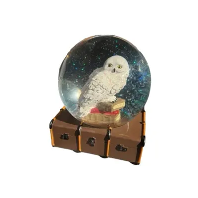 Bola de nieve Hedwig Harry Potter con base de maleta