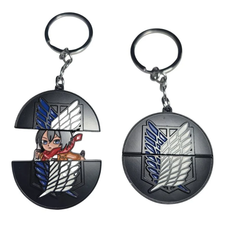 Llavero metal Mikasa Ackerman y emblema Legión Reconocimiento Attack on Titan