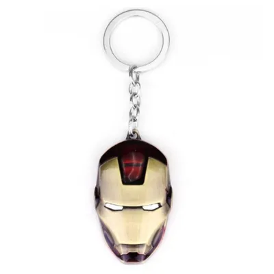 Llavero casco Iron Man dorado con visor rojo Marvel