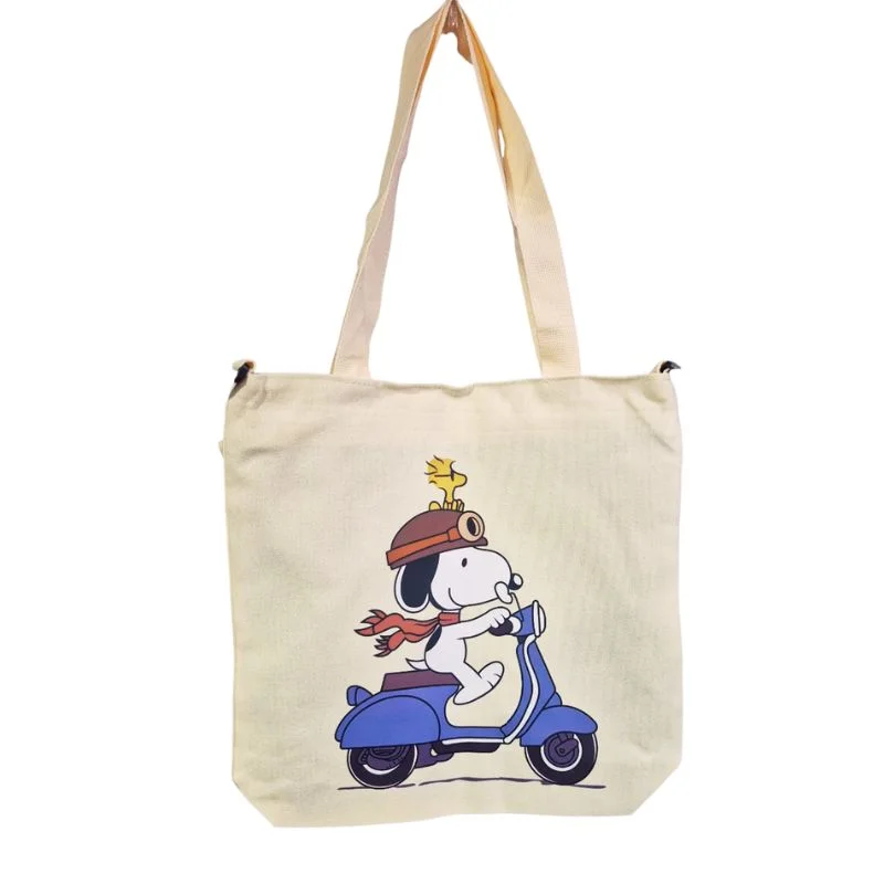 Tote bag Snoopy en vespa azul — Peanuts